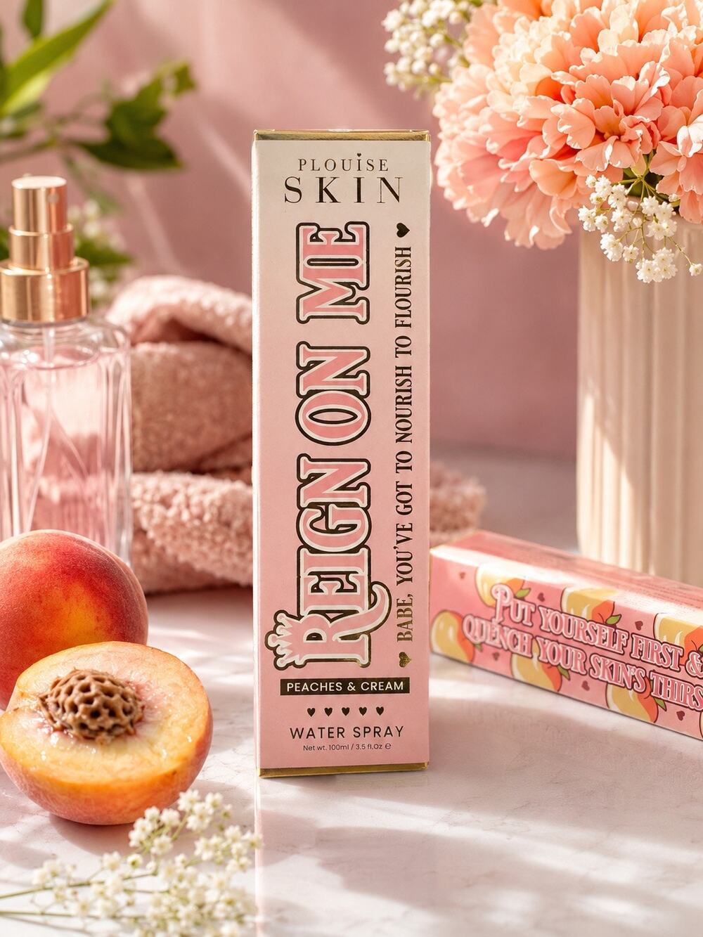 P.Louise Skin Reign On Me Peaches & Cream Water Spray 100ml Face & Body Mist NIB